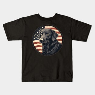 Flat-coated Retriever 4th of July Kids T-Shirt